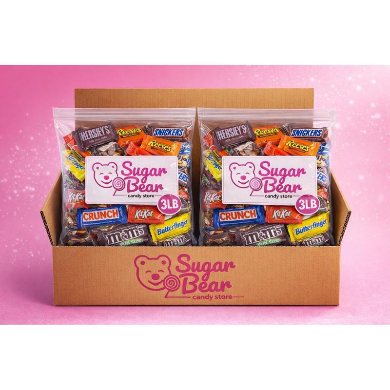 Mélange de chocolats assortis en vrac, format individuel, emballés individuellement - Assortiment chocolat au lait, caramel et beurre de cacahuète, sachet pour fête, 1 lb, 3 lb, 6 lb