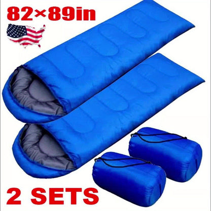 Sac de couchage 4 saisons léger pour temps froid -17 à -7°C – Forme enveloppe avec capuche réglable pour le camping, la randonnée, le trekking, l'alpinisme et les voyages en hiver