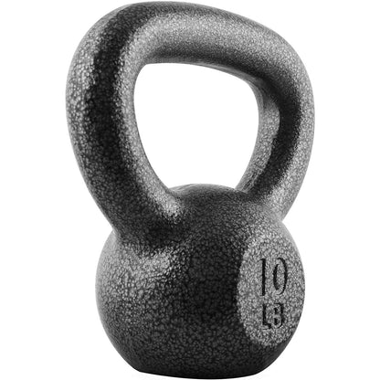 Kettlebell en fonte peinture martelée – Fond plat, prise large antidérapante, musculation à domicile et en salle, entraînement complet du corps et CrossFit, options de poids de 10 à 50 lb pour hommes et femmes