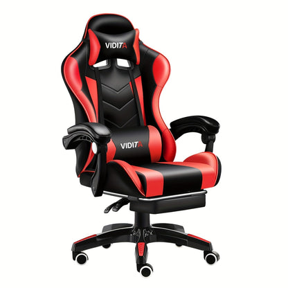 Chaise de bureau gaming ergonomique style course avec soutien lombaire, dossier haut réglable pour adultes et adolescents, fauteuil inclinable pour ordinateur PC