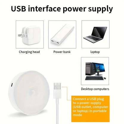Veilleuses LED à détecteur de mouvement, rechargeables par USB, sans fil, mode double, luminosité réglable, fixation magnétique, éclairage sous meuble pour cuisine, couloir, escaliers, placard, lot de 6 ou 12