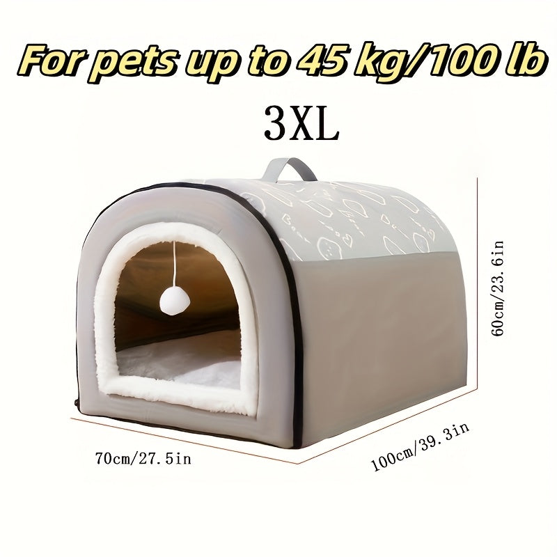 Panier pour chien lavable avec housse amovible et fond antidérapant – Soutien en mousse orthopédique, lit douillet toutes saisons pour chiens de petite, moyenne et grande taille jusqu'à 45 kg, motif cartoon, lavable en machine