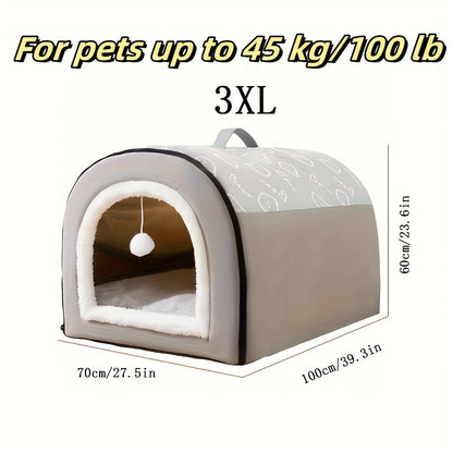 Panier pour chien lavable avec housse amovible et fond antidérapant – Soutien en mousse orthopédique, lit douillet toutes saisons pour chiens de petite, moyenne et grande taille jusqu'à 45 kg, motif cartoon, lavable en machine