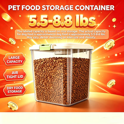 Conteneur de stockage mobile pour nourriture pour animaux avec couvercle hermétique – Bac alimentaire transparent sur roulettes pour croquettes pour chiens et chats, riz et farine, 3 options de capacité de 2,5 à 15 kg, écuelle incluse