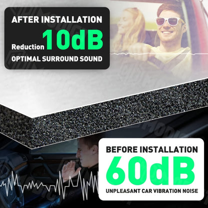 Tapis d'insonorisation et bouclier thermique pour voiture, 22/26 pi² – Isolation phonique en feuille d'aluminium auto-adhésive, découpe et installation faciles pour plancher, portière et coffre, outils d'installation inclus