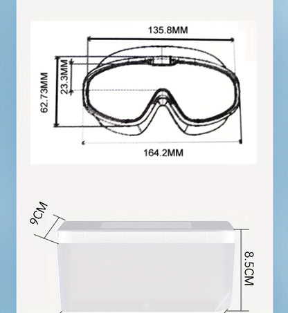 Lot de 2 lunettes de natation antibuée avec bouchons d'oreilles, pince-nez et sac étanche – Lunettes de natation avec protection UV pour hommes, femmes et adolescents, kit d'accessoires pour piscine extérieure et sports nautiques