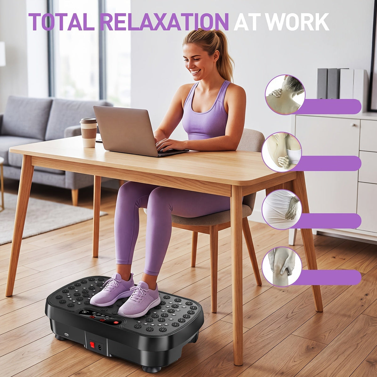 Plateforme vibrante pour la perte de poids et le drainage lymphatique – Appareil d'entraînement complet du corps avec 99 à 200 niveaux de vitesse, moteur silencieux, salle de sport portable à domicile, tonification musculaire, capacité de 150 kg