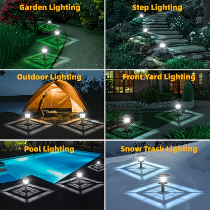 Lampes solaires d'extérieur à LED pour allée de jardin, éclairage paysager étanche IP44 pour trottoir, allée, pelouse, cour – Blanc chaud, lot de 6, 12 ou 24 – Décoration de Noël et de fêtes