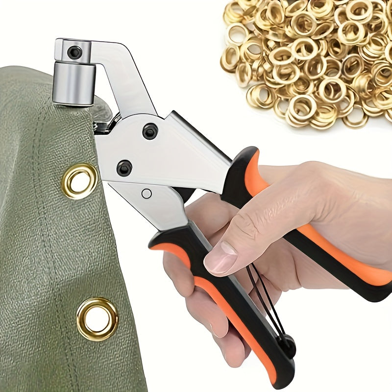 Lot de 200 œillets de 10 mm avec outils et anneaux, kit d'œillets métalliques pour bâches, similicuir, toile, tissus imperméables, projets de couture et loisirs créatifs DIY