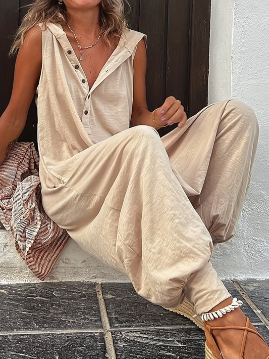 Combinaison longue à capuche sans manches pour femme, tenue décontractée une pièce, style athleisure, coupe décontractée, printemps été, S M L XL XXL