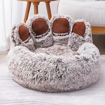 Panier pour animaux en forme de patte d'ours, peluche douce et chaude, lit douillet façon canapé rembourré pour chiens et chats, 6 couleurs : gris, rose, café, tailles M, L, XL, XXL, XXXL, lit d'hiver confortable pour chien et chat
