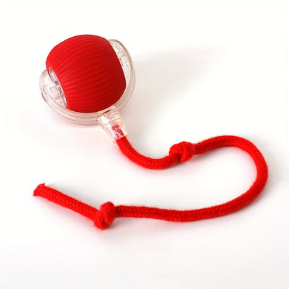 Balle jouet pour chat LED avec corde à queue - Balle interactive électrique intelligente à rotation automatique pour chats et chiots, balle bondissante automatique pour l'exercice du chat, soulagement de l'ennui et jeu en intérieur