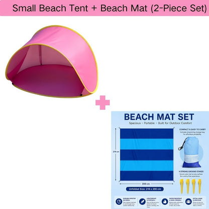 Tente de plage pop-up portative – Abri solaire anti-UV à installation rapide, ultra-léger (moins de 50 g/m²) pour la plage, la randonnée, le camping, les voyages en famille, parasol et auvent d'extérieur