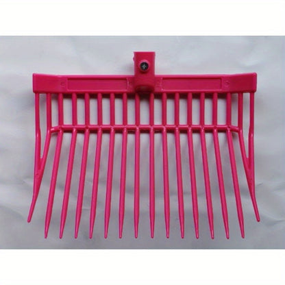 Fourche à fumier 16 dents en plastique ABS, stable et légère, résistante à la rouille et durable, idéale pour les centres équestres, les écuries et le nettoyage des granges, outil ergonomique et pratique.