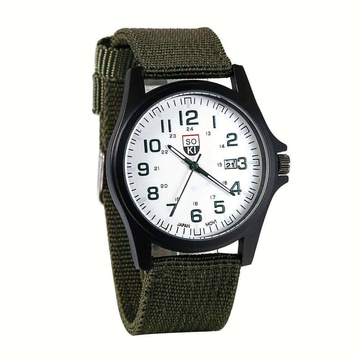 Montre à quartz minimaliste pour homme avec bracelet en nylon - Montre-bracelet analogique décontractée avec cadran lumineux, calendrier 24 heures et boîtier en acier inoxydable, montre de sport pour homme, cadeau idéal