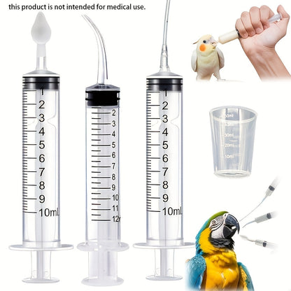 Kit de 6 tubes de seringue pour nourrissage d'oiseaux, kit d'élevage à la main pour oisillons, perroquets et petits animaux, sonde de gavage en plastique avec tube gradué, fournitures pour élevage à la main, usage vétérinaire et laboratoire