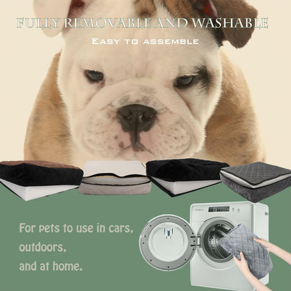 Siège auto pour chiens de taille moyenne à grande – Panier de voyage lavable en mousse à mémoire de forme pour animaux avec passage pour ceinture de sécurité, sangles réglables et installation en 3 points, Gris Noir Marron Tout Noir Noir Gris