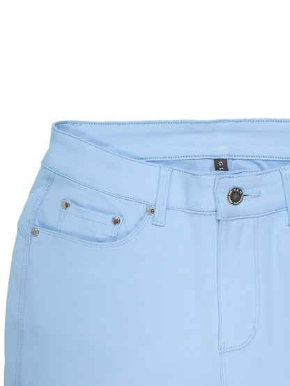 Jean skinny stretch taille haute pour femme, détail bouton en métal, style urbain, pantalon en jean coupe ajustée, 10 couleurs, S-XXL