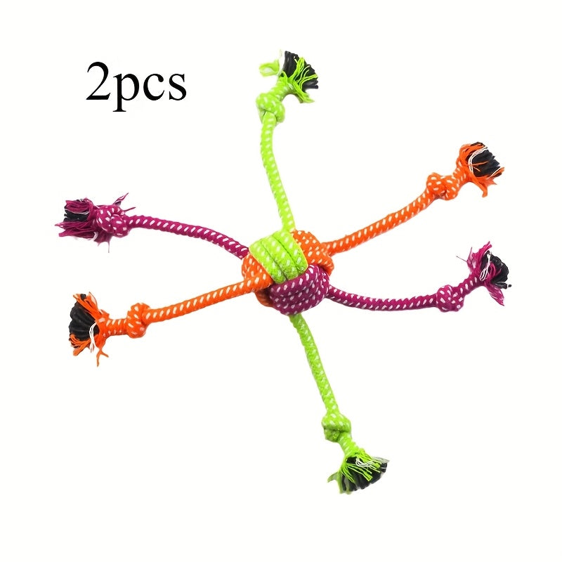 Lot de 2 jouets corde robustes pour chiens destructeurs – Jouet de traction ultra-résistant avec coutures renforcées, corde non toxique pour le nettoyage des dents des chiots et chiens adultes, alternative durable à l'os à mâcher