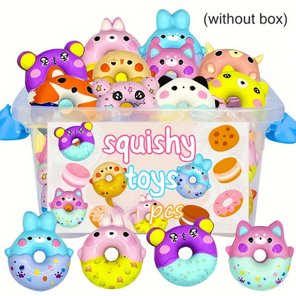 Mini Squishy Donut Squeeze Toys 12 or 24 Pack Slow Rising Party Favor Goodie Bag Fillers for Kids Classroom Birthday Halloween Christmas Holiday Gifts for Boys Girls Random Colors