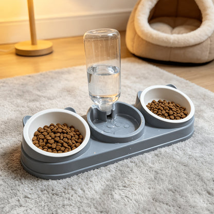 Ensemble de bols pour animaux inclinés et antidérapants – Conception ergonomique inclinée pour chats et chiens, sans pile, favorise une posture saine, station de nourriture et d'eau facile à nettoyer pour animaux d'intérieur