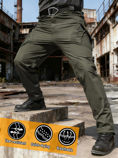 Pantalon cargo tactique IX9 pour homme coupe ajustée – Respirant, séchage rapide, résistant aux déchirures, multi-poches, coupe 3D, pantalon de travail extérieur pour randonnée, camping, escalade, pêche S-XXXL