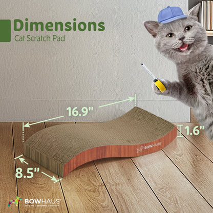 CAPHAUS Griffoir et transat réversible pour chat – Grand tapis à griffer en carton haute densité à 5 couches, 43 x 21,6 cm, protège les meubles, convient aux foyers avec plusieurs chats et aux races de grande taille