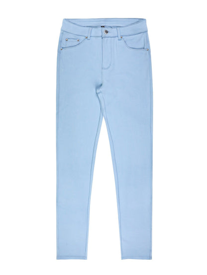 Jean skinny stretch taille haute pour femme, détail bouton en métal, style urbain, pantalon en jean coupe ajustée, 10 couleurs, S-XXL