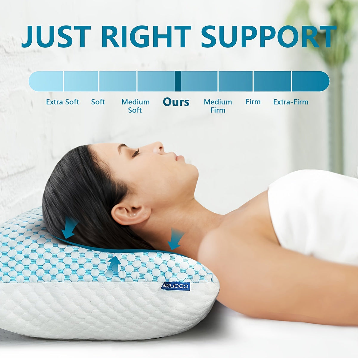 Lot de 2 oreillers rafraîchissants format King – Qualité hôtelière, ne s'affaissent pas, garnissage en mousse à mémoire de forme et alternative au duvet, housse en polyester et viscose, lavables en machine, pour dormeurs sur le côté, le dos ou le ventre