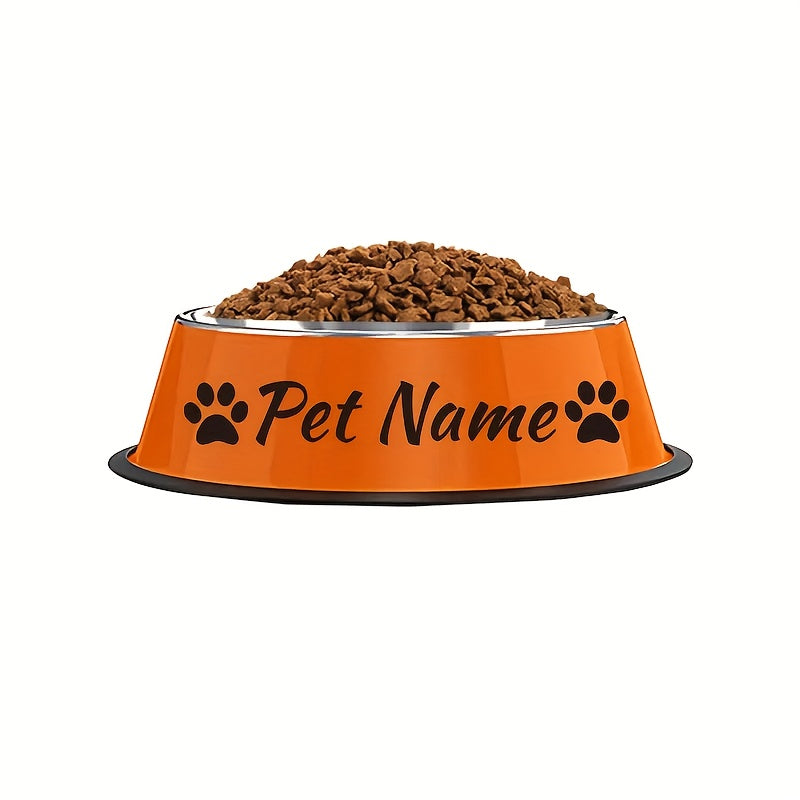 Gamelle personnalisée en acier inoxydable pour chien et chat - Bol gravé au nom de votre animal avec motif patte, cœur et couronne, antidérapante, 200 ml / 400 ml / 1000 ml, écuelle pour nourriture et eau, idée cadeau