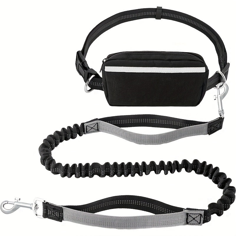Sac banane 2-en-1 pour promenade de chien avec porte-laisse intégré – Sacoche multifonction réglable mains libres pour friandises, téléphone et essentiels, taille unique, 9 couleurs