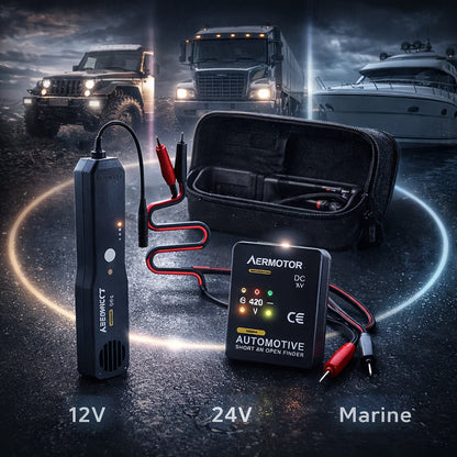 Kit de traçage de câbles automobile EM415PRO, testeur de circuit 6-42V CC – Localisation rapide des fils coupés et des courts-circuits avec sonde à induction sans contact – Outil de diagnostic électrique indispensable pour la réparation automobile