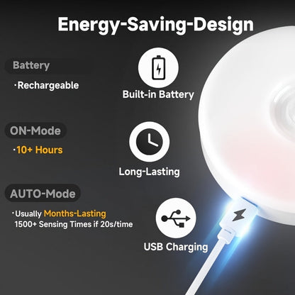 Veilleuses LED à détecteur de mouvement, rechargeables par USB, sans fil, mode double, luminosité réglable, fixation magnétique, éclairage sous meuble pour cuisine, couloir, escaliers, placard, lot de 6 ou 12