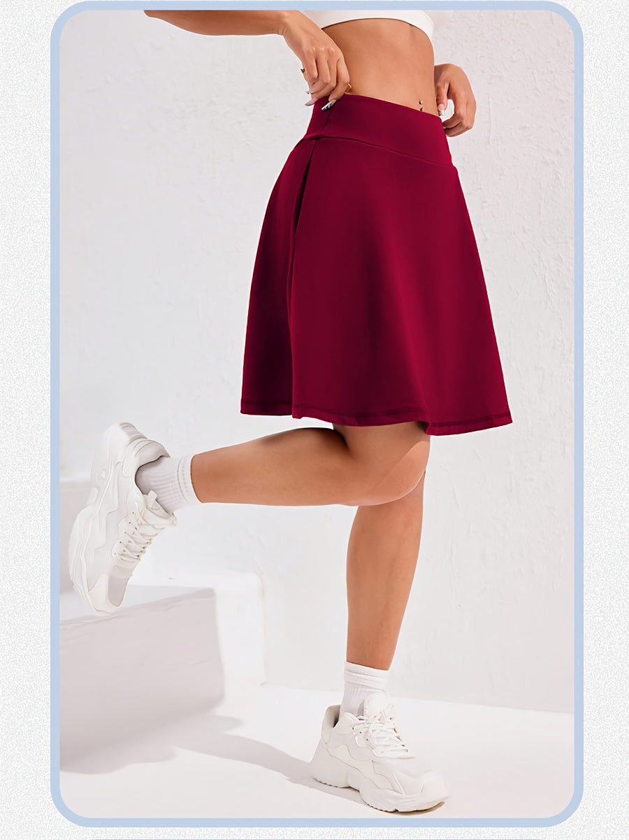 Jupe-short pour femme, longueur genou, 50 cm, avec 5 poches – Jupe de sport taille haute avec short intégré pour le tennis, le golf et le pickleball, jupe-short longue de sport, tailles S-XXL, coloris variés