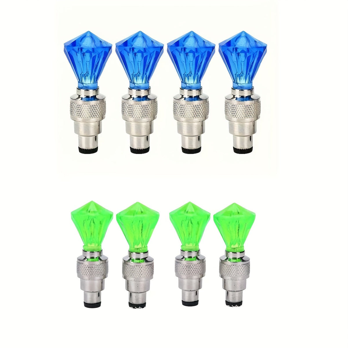 Bouchons de valve de pneu LED avec effet lumineux respirant et cheval au galop, 4/8/16 pièces, capuchons de valve de roue lumineux pour voiture, moto, vélo – Lumière de roue « Wind Fire », protection UV et antidéflagrante – Vert, rouge, bleu, squelette