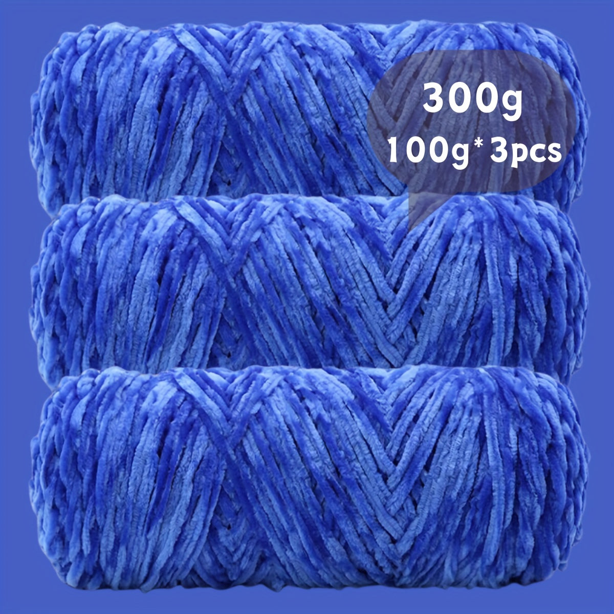 Fil chenille velours, lot de 3 pelotes de 300 g (3 x 100 g), laine douce et épaisse pour tricot et crochet, 47 couleurs, idéal pour débutants, artisanat de luxe pour pulls, écharpes, bonnets, poupées, sacs, amigurumi et projets DIY