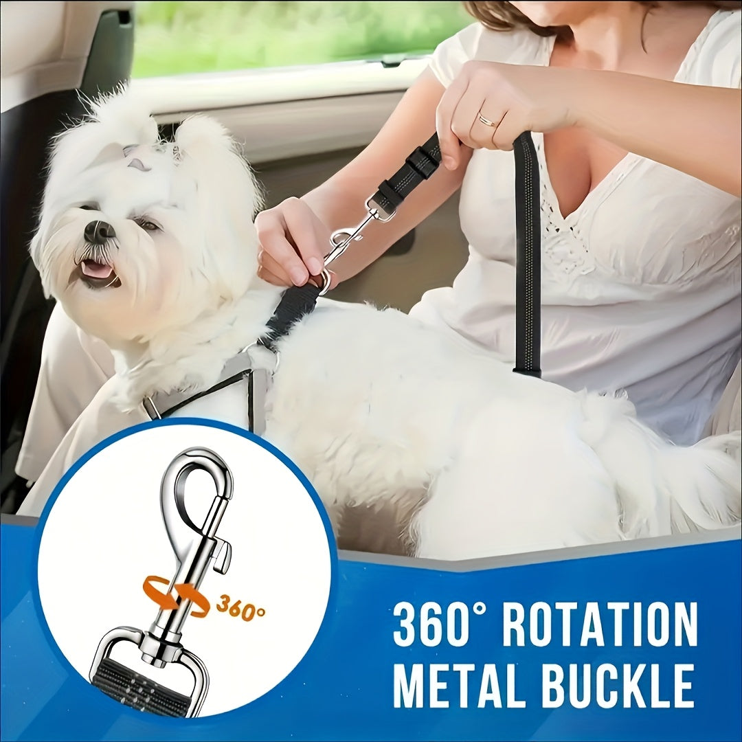 Double laisse de sécurité pour chien, attache appuie-tête élastique anti-enchevêtrement réglable pour le voyage en voiture, répartiteur pour 2 chiens, noir, bleu, rouge, orange