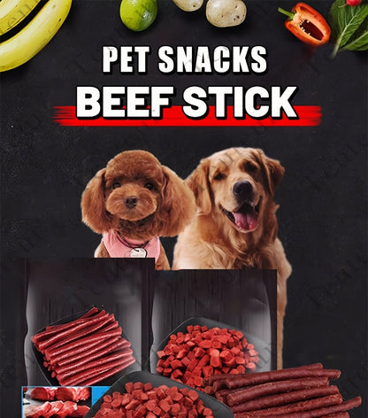 Bâtonnets de bœuf naturels de qualité supérieure pour chiens – Friandises protéinées sans céréales, type viande séchée et à mâcher pour chiots, chiens adultes de petite, moyenne et grande taille, récompenses d'éducation durables pour toutes les races