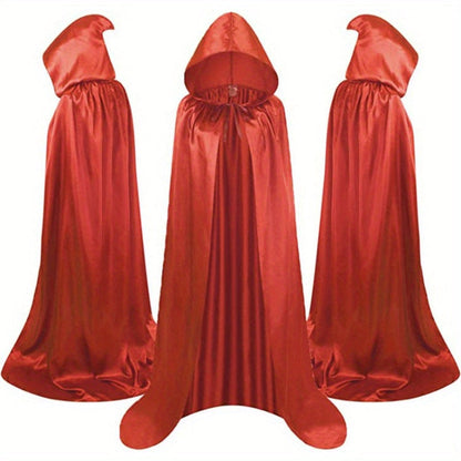 Cape de vampire gothique Halloween « Mort noire » 150 cm pour adultes – Aucun assemblage requis, costume à silhouette fluide pour maison de l'horreur, carnaval, cosplay, fête, décoration festive