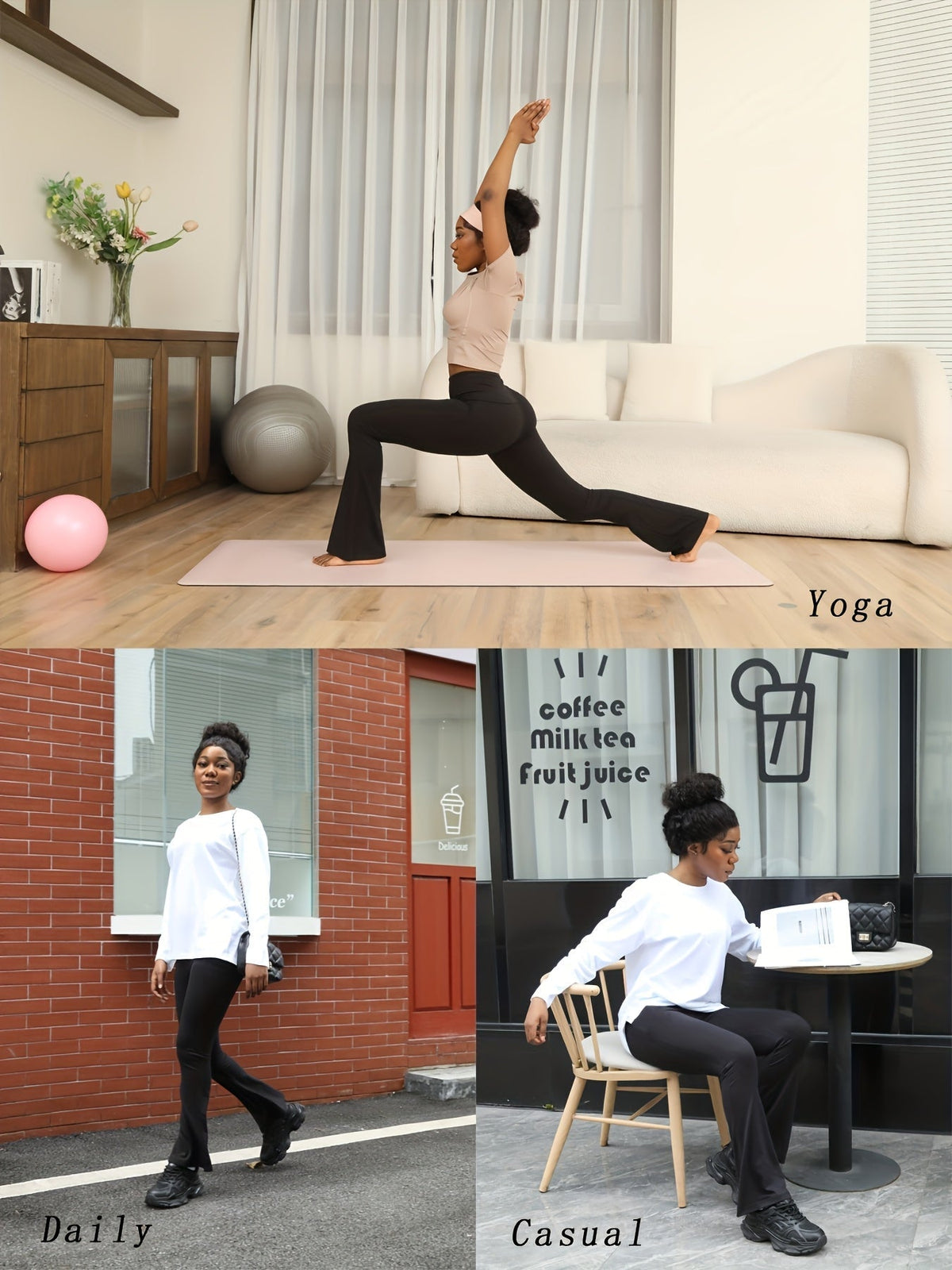 Lot de 5 pantalons de yoga taille haute évasés pour femmes, leggings gainants coupe bootcut, extensibles et doux, pour yoga, sport, danse, pilates, toutes saisons, tailles S-XXL