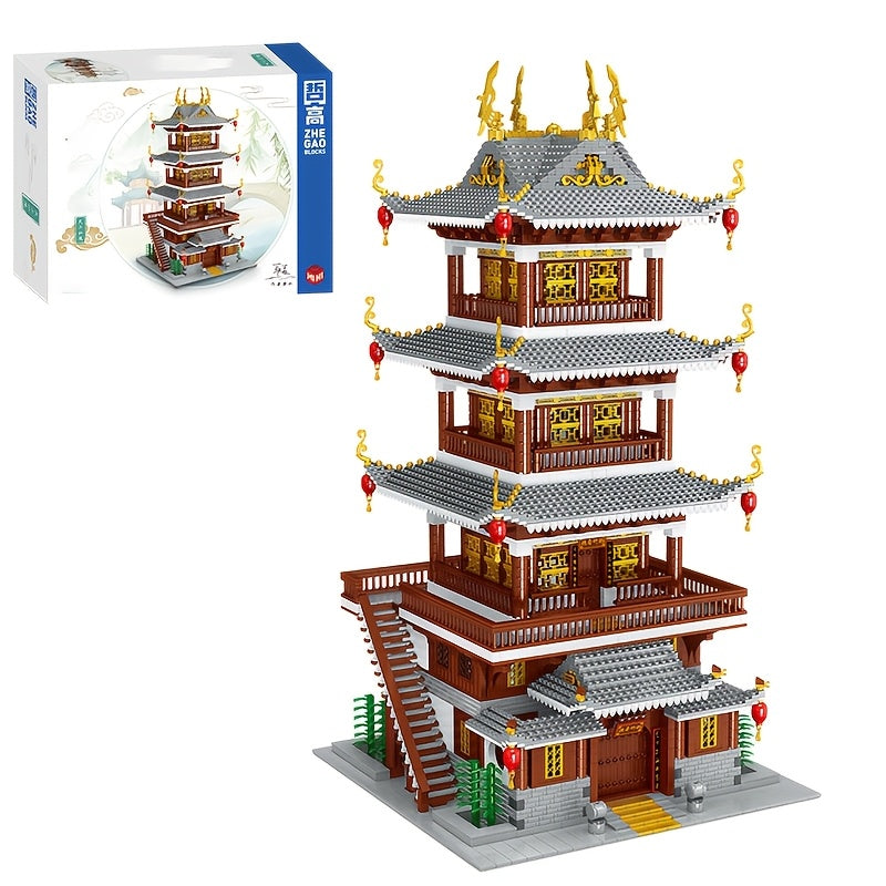 Ensemble de 6134 pièces de construction d'architecture ancienne chinoise "Miroir de la fée céleste", briques miniatures, puzzle complexe pour adultes, décoration intérieure, cadeau STEM pour Noël, anniversaire, Nouvel An