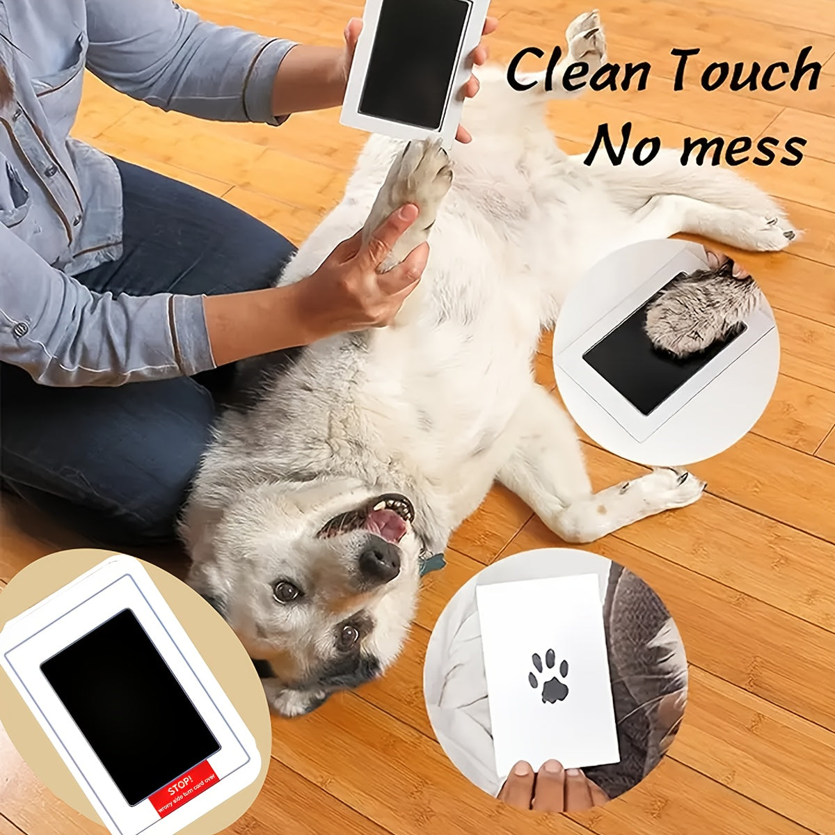 Kit tampon encreur pour empreintes de pattes de chiens et chats – Lot de 3 tampons encreurs noirs à séchage rapide, souvenir durable pour nouveaux propriétaires d'animaux, visites chez le vétérinaire et cadeaux commémoratifs