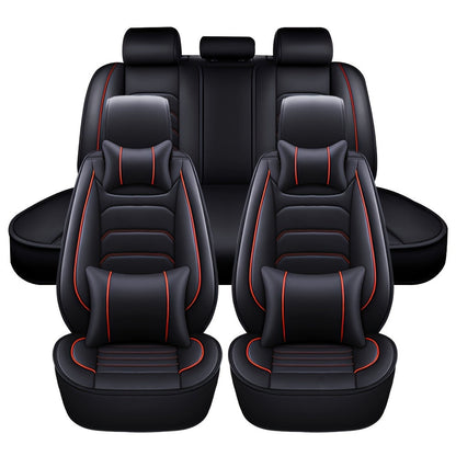 Housses de siège auto en similicuir, ensemble complet 5 places – Protection intégrale 360° imperméable, rembourrage en mousse souple, revêtement antidérapant, ajustement universel pour voitures, camions, berlines et SUV, 6 couleurs disponibles