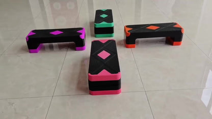 Plateforme de step aérobic réglable – 3 niveaux de hauteur (10/15/20 cm), stepper antidérapant pour entraînement cardio à domicile, planche d'exercice de step aérobic (6 couleurs)