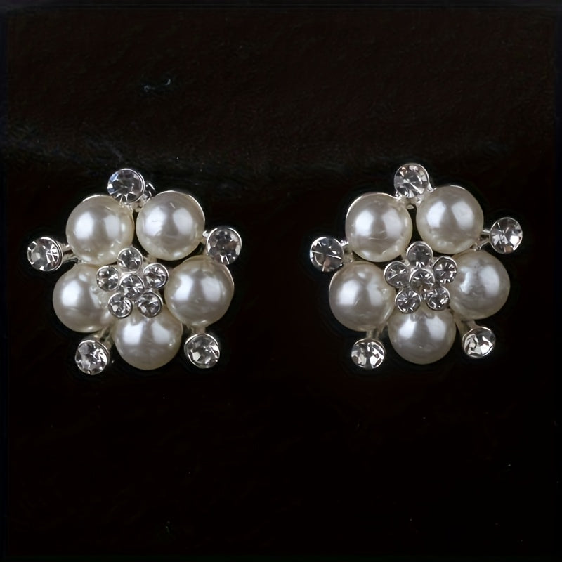 Parure de luxe collier et boucles d'oreilles pour femme – Bijoux plaqués argent perlés pour mariage, soirée et spectacle, accessoires de robe élégants