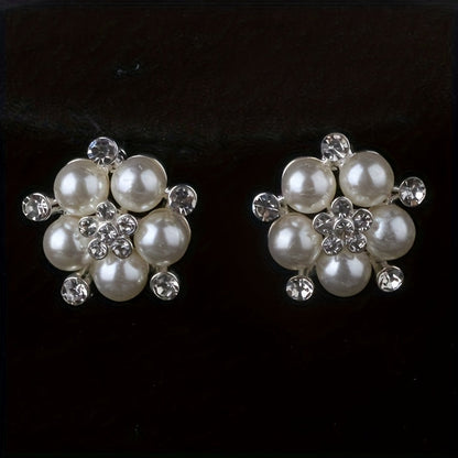 Parure de luxe collier et boucles d'oreilles pour femme – Bijoux plaqués argent perlés pour mariage, soirée et spectacle, accessoires de robe élégants