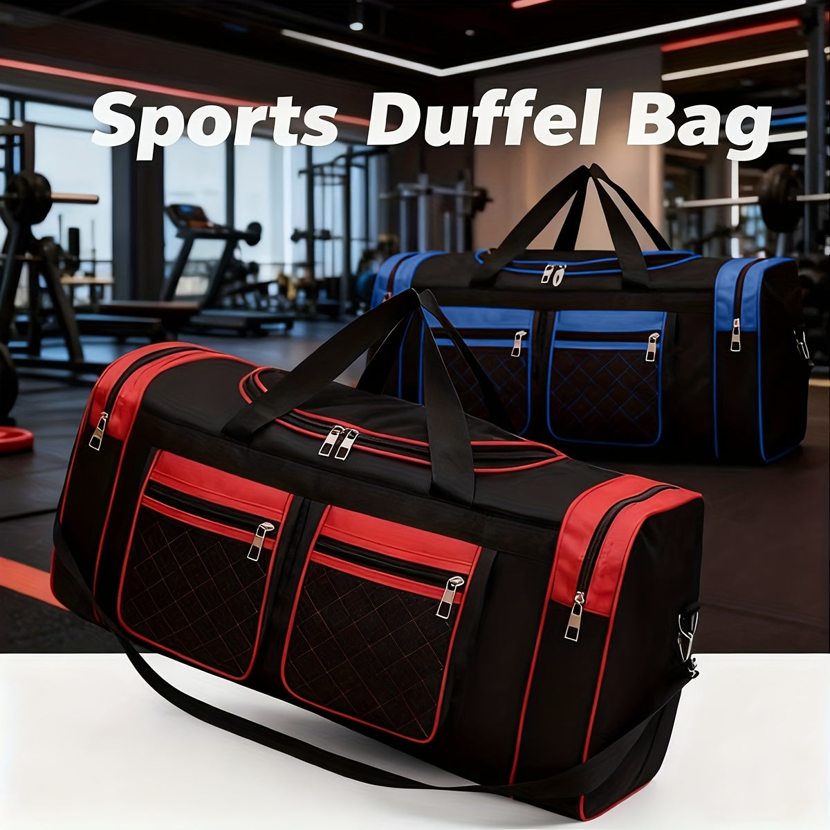 Sac de voyage grande capacité pour hommes et femmes – Sac de sport robuste multi-poches, avec bandoulière réglable et fermeture éclair pour le fitness, les escapades de week-end, les voyages d'affaires et les activités en plein air