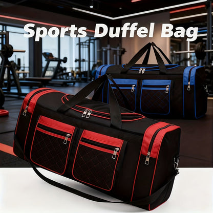 Sac de voyage grande capacité pour hommes et femmes – Sac de sport robuste multi-poches, avec bandoulière réglable et fermeture éclair pour le fitness, les escapades de week-end, les voyages d'affaires et les activités en plein air