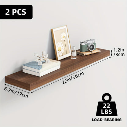 Étagères murales flottantes en bois, lot de 2/4/6, 15,7, 19,7, 22 pouces, étagères murales pour salon, cuisine, salle de bain, chambre, supportant 13,6 kg, noyer, marron, blanc, noir, gris, décoration et rangement maison