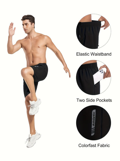 Lot de 5 shorts de sport pour homme – Shorts de gym et de basketball à séchage rapide avec taille élastique et poche latérale zippée, vêtements de sport légers pour la course, la randonnée et le quotidien